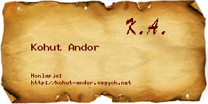 Kohut Andor névjegykártya