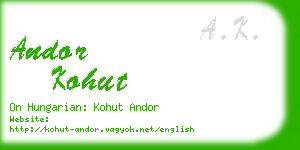 andor kohut business card